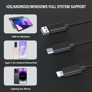NK-5001Pro 3-i-1 inspektionskamera / endoskop 5.5mm - Lightning, USB-C, USB - 5m