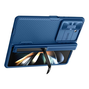 Samsung Galaxy Z Fold5 Nillkin CamShield Fold Hybrid Cover med Stativ - Blå