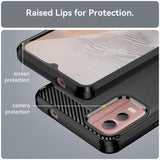 Nokia C32 Børstet TPU Cover - Karbonfiber - Sort