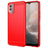 Nokia C32 Børstet TPU Cover - Karbonfiber - Rød