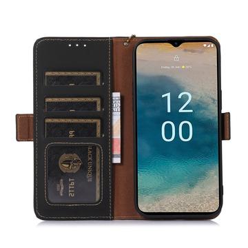 Nokia C32 Læderpung med RFID - Sort