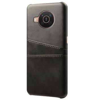 Nokia X10/X20 KSQ Belagt Plastikcover med Kortlommer - Sort