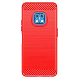 Nokia XR20 Børstet TPU Cover - Karbonfiber - Rød