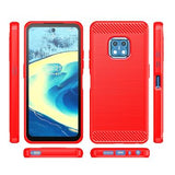 Nokia XR20 Børstet TPU Cover - Karbonfiber - Rød