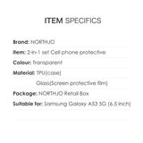 Samsung Galaxy A53 5G Northjo 2-i-1 Beskyttelsessæt - Klar