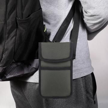 Nylon-taljevæsk med kortholder og karabinhage, 6.7-7" - grøn