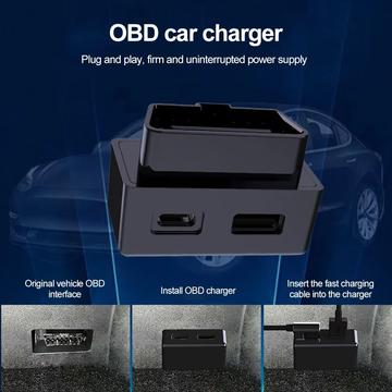 OBD-biloplader til Tesla Model 3/Y - 30W USB-C, 18W USB-A