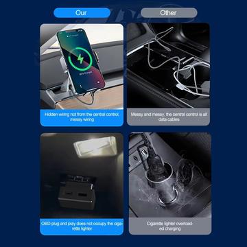 OBD-biloplader til Tesla Model 3/Y - 30W USB-C, 18W USB-A