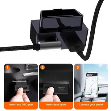 OBD-biloplader til Tesla Model 3/Y - 30W USB-C, 18W USB-A
