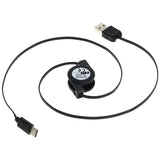 OTB USB-A 2.0 / USB-C Rulbart Datakabel - 70cm - Sort