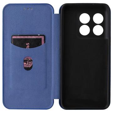 OnePlus 10T/Ace Pro Flip Cover - Kulfiber - Blå