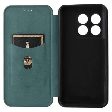 OnePlus 10T/Ace Pro Flip Cover - Karbonfiber - Grøn