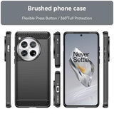 OnePlus 12 Børstet TPU Cover - Karbonfiber - Sort