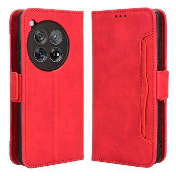 OnePlus 12 Pung Cover med Kortholder - Rød