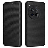 OnePlus 12 Flip Cover - Karbonfiber - Sort