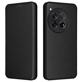 OnePlus 12 Flip Cover - Karbonfiber - Sort