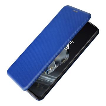 OnePlus 12 Flip Cover - Karbonfiber - Blå