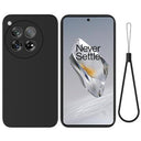 OnePlus 12 Liquid Silikone Cover med Strop - Sort