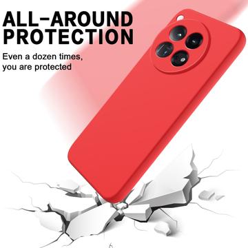 OnePlus 12 Liquid Silikone Cover med Strop - Rød