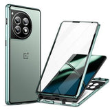 OnePlus 12 Magnetisk Cover med Hærdet Glas - Mørkegrøn