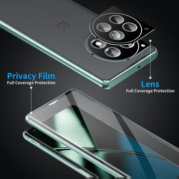 OnePlus 12 Magnetisk Cover med Hærdet Glas - Mørkegrøn