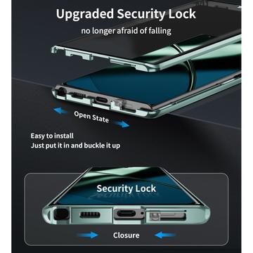 OnePlus 12 Magnetisk Cover med Hærdet Glas - Mørkegrøn