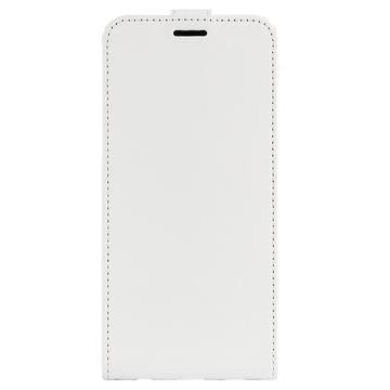 OnePlus 12 Vertikal Flip Taske med Kortholder - Hvid
