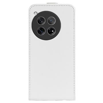 OnePlus 12 Vertikal Flip Taske med Kortholder - Hvid