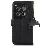 OnePlus 12 Læderpung med RFID - Sort