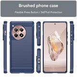 OnePlus 12R/Ace 3 Børstet TPU Cover - Karbonfiber - Blå