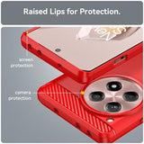 OnePlus 12R/Ace 3 Børstet TPU Cover - Karbonfiber - Rød