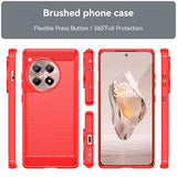 OnePlus 12R/Ace 3 Børstet TPU Cover - Karbonfiber - Rød