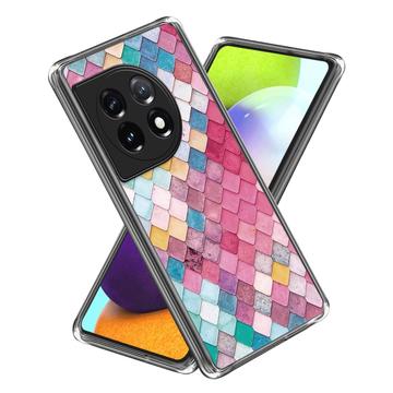 OnePlus 12R/Ace 3 Stilfuld Ultra-Slim TPU Cover - Regnbue Rhombus