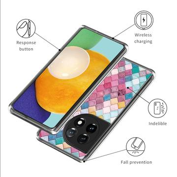 OnePlus 12R/Ace 3 Stilfuld Ultra-Slim TPU Cover - Regnbue Rhombus