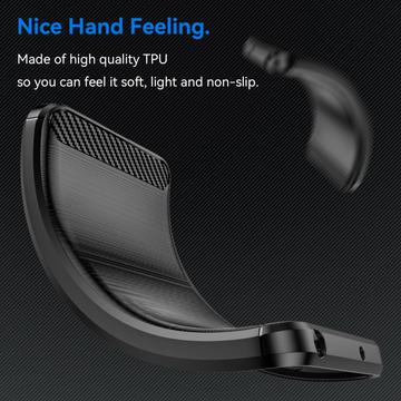 OnePlus 13 Børstet TPU Cover - Karbonfiber - Sort