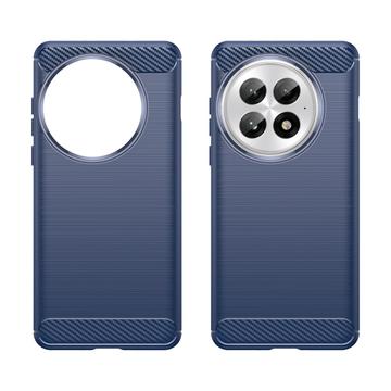 OnePlus 13 Børstet TPU Cover - Karbonfiber - Blå