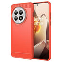 OnePlus 13 Børstet TPU Cover - Karbonfiber - Rød