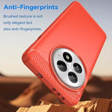 OnePlus 13 Børstet TPU Cover - Karbonfiber - Rød