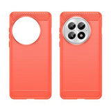 OnePlus 13 Børstet TPU Cover - Karbonfiber - Rød