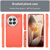 OnePlus 13 Børstet TPU Cover - Karbonfiber - Rød