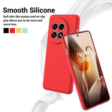 OnePlus 13 Flydende silikone cover med håndrem - rød