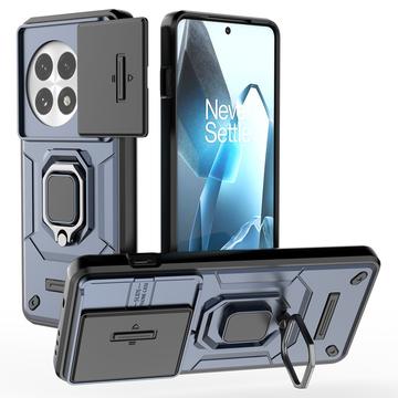 OnePlus 13 Roterende Ring Hybrid Cover med Kameraskjold - Blå