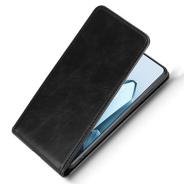 OnePlus 13 Vertikal Flip Taske med Kortholder - Sort