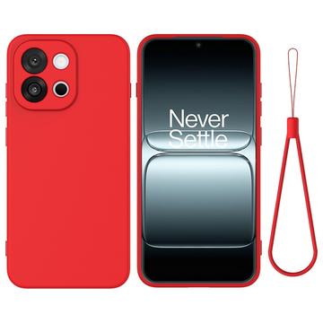 OnePlus 13T/13s Flydende silikone cover med håndrem - rød
