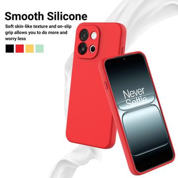 OnePlus 13T/13s Flydende silikone cover med håndrem - rød