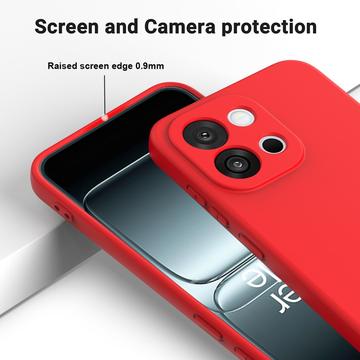 OnePlus 13T/13s Flydende silikone cover med håndrem - rød
