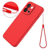 OnePlus 13T/13s Flydende silikone cover med håndrem - rød