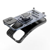 OnePlus 13T/13s Roterende Ring Hybrid Cover med Kameraskjold - Sort