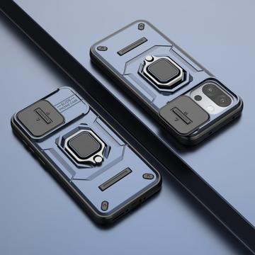 OnePlus 13T/13s Roterende Ring Hybrid Cover med Kameraskjold - Blå