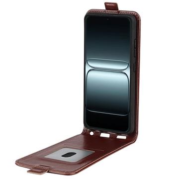 OnePlus 13T/13s Vertikal Flip Etui med Kortholder - Brun